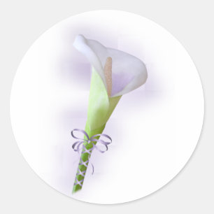 Paarse Calla Lily Ronde Sticker