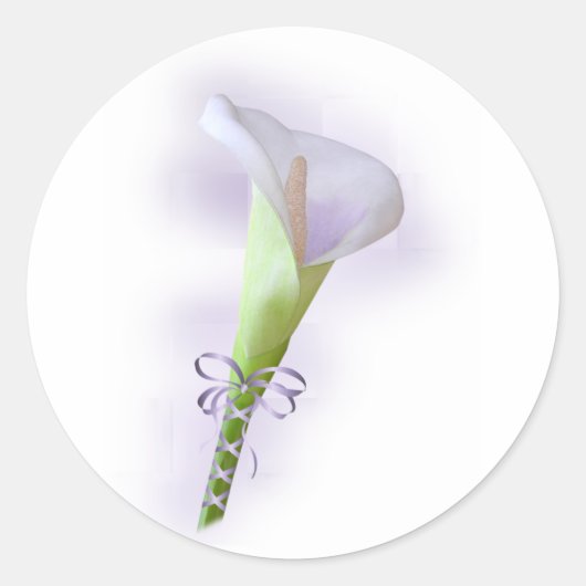 Paarse Calla Lily Ronde Sticker (Voorkant)