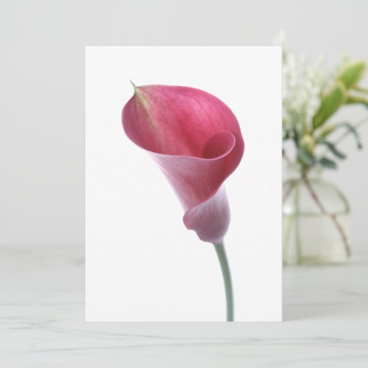 Paarse Calla Lily Uitnodiging (Staand voorkant)