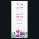 Paarse Calla Lily Waterverf Bloemenmenu Menu<br><div class="desc">Deze trouwkaart kaarten zijn voorzien van waterverf paarse calla leliebloemen. Pas ze aan met je eigen tekst. Overeenkomende objecten zijn ook beschikbaar.</div>