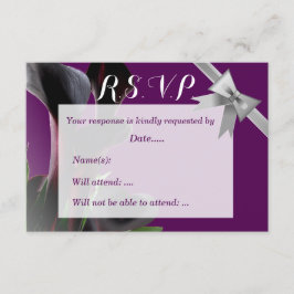 Paarse Calla Lily Wedding RSVP Kaartje