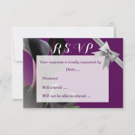 Paarse Calla Lily Wedding RSVP Kaartje