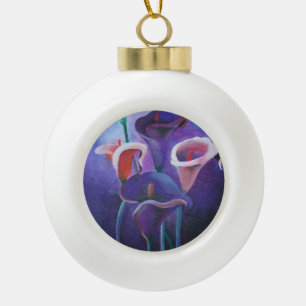 Paarse Callas Lila en Paarse kunst Keramische Bal Ornament