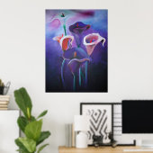 Paarse Callas Lila en Paarse kunst Poster (Thuiskantoor)