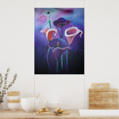 Paarse Callas Lila en Paarse kunst Poster (Keuken)