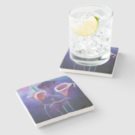 Paarse Callas Lila en Paarse kunst Stenen Onderzetter