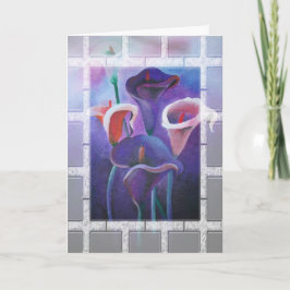 Paarse Callas Sering En Paarse Kunst Kaart