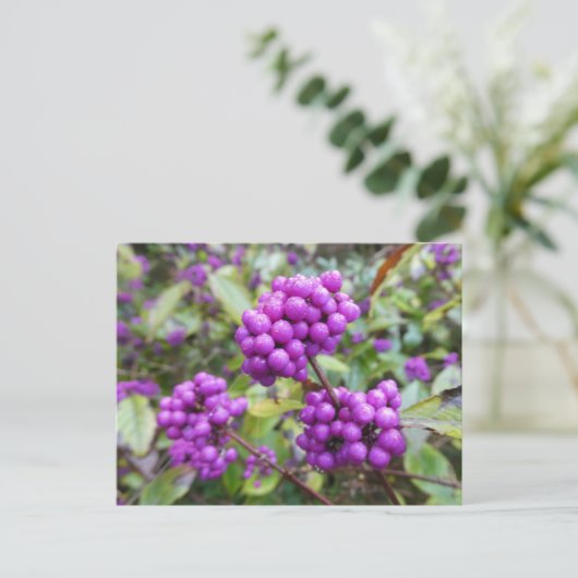 Paarse Callicarpa DIY Briefkaart (Staand voorkant)