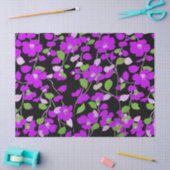 PAARSE CAMELLIAS, WITTE GROENEN LATEN ZWARTE VORM TISSUEPAPIER (Craft)