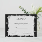 Paarse Cameo Roos Steampunk Goth RSVP Kaart (Staand voorkant)