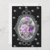 Paarse Cameo Roos Steampunk Goth RSVP Kaart (Achterkant)