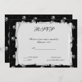 Paarse Cameo Roos Steampunk Gothic RSVP Kaart (Voorkant / Achterkant)