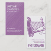 Paarse  camera Fotografie Visitekaartjes (Voorkant / Achterkant)