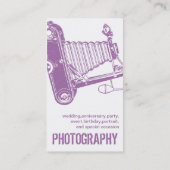Paarse  camera Fotografie Visitekaartjes (Achterkant)