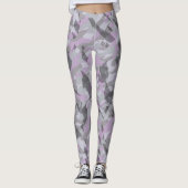 Paarse Camo abstract Leggings (Voorkant)