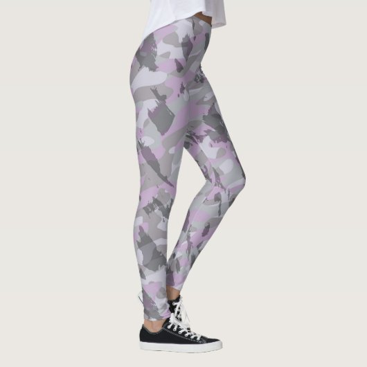 Paarse Camo abstract Leggings (Rechts)