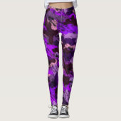 Paarse Camo Dames Leggings (Voorkant)