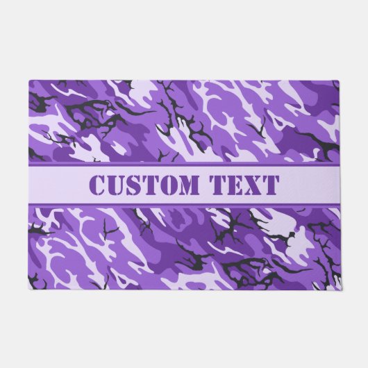 Paarse Camo Doormat met aangepaste briefing Deurmat (Voorkant)