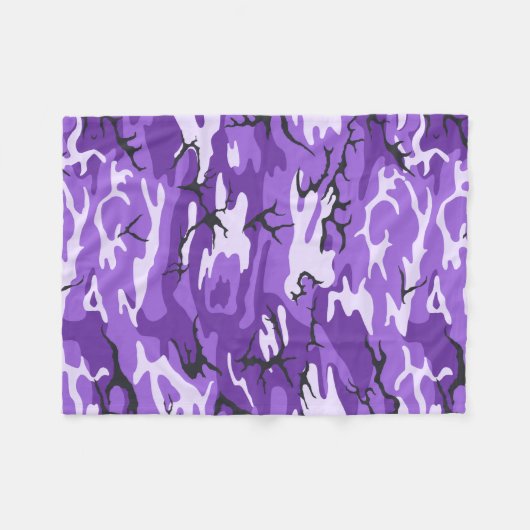 Paarse Camo Fleece Deken (Voorkant (Horizontaal))