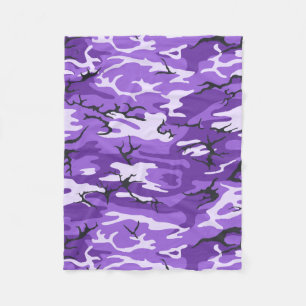 Paarse Camo Fleece Deken
