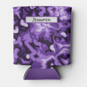 Paarse camo kan flessenkoeler kous stuffer blikjeskoeler (Voorkant)