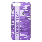 Paarse camo met aangepaste tekst Case-Mate iPhone case (Achterkant)