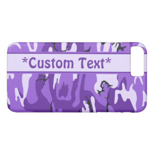 Paarse camo met aangepaste tekst Case-Mate iPhone case