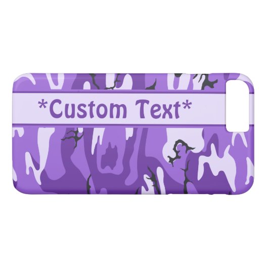 Paarse camo met aangepaste tekst Case-Mate iPhone case (Achterkant (Horizontaal))