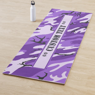 Paarse camo met aangepaste tekst yogamat