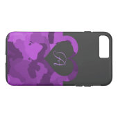 Paarse camo met monogram Case-Mate iPhone case (Achterkant (Horizontaal))