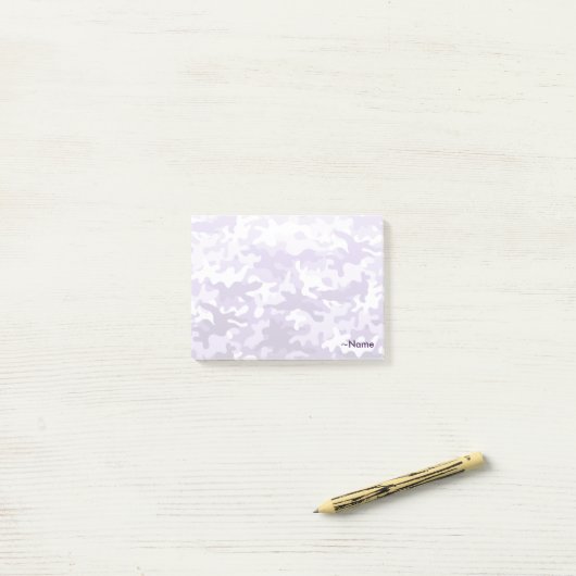 Paarse Camo Post-it® Notes (Op bureau)