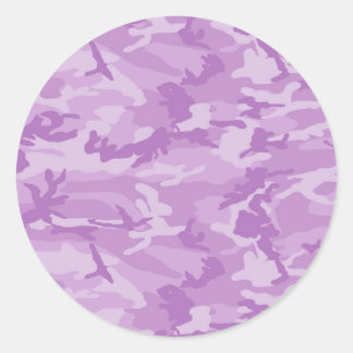 Paarse Camo Ronde Sticker