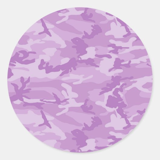 Paarse Camo Ronde Sticker (Voorkant)