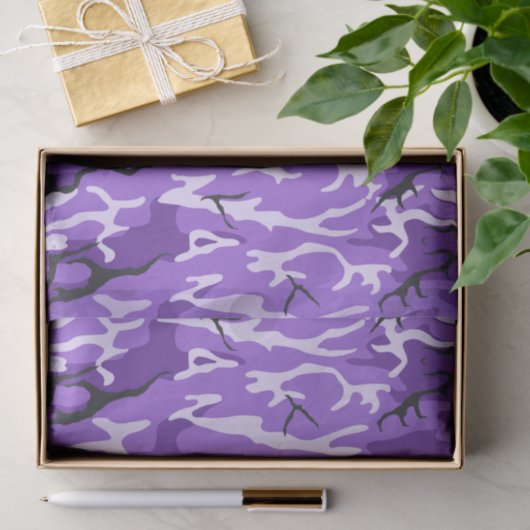 Paarse Camo Tissuepapier (Geschenk)