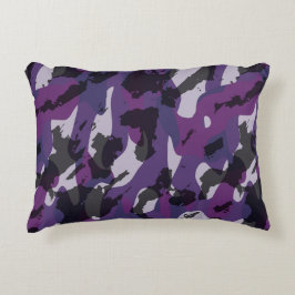 Paarse Camouflage Abstract Accent Kussen