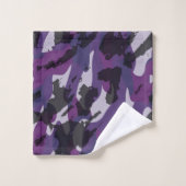 Paarse Camouflage Abstract Bad Handdoek (Wasdoekje)