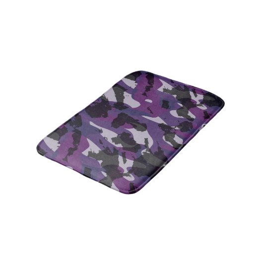 Paarse Camouflage Abstract Badmat (Gekanteld)