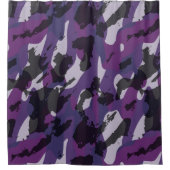 Paarse Camouflage Abstract Douchegordijn (Voorkant)