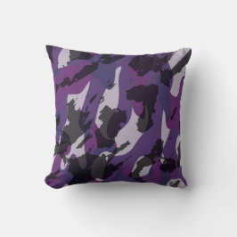 Paarse Camouflage Abstract Kussen