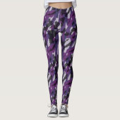 Paarse Camouflage Abstract Leggings (Voorkant)