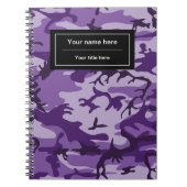 Paarse Camouflage, Camouflage, Militair, Leger Notitieboek (Voorkant)