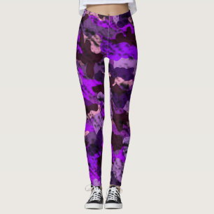 Paarse Camouflage Dames Leggings