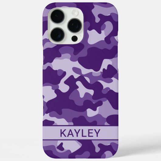 Paarse Camouflage Gepersonaliseerd Case-Mate iPhone Case (Achterkant)