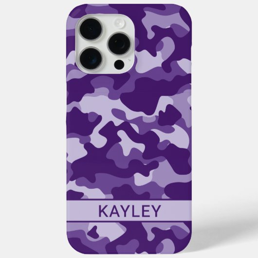 Paarse Camouflage Gepersonaliseerd Case-Mate iPhone Case (Achterkant)