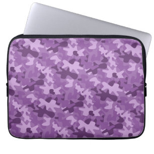 Paarse camouflage-hoes voor laptophoes laptop sleeve