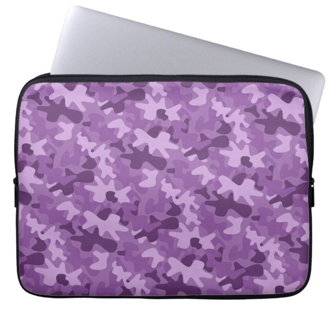 Paarse camouflage-hoes voor laptophoes laptop sleeve (Voorkant)