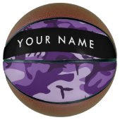 Paarse Camouflage Jouw naam personaliseren Basketbal (Voorkant)