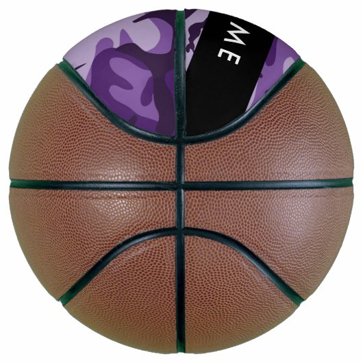 Paarse Camouflage Jouw naam personaliseren Basketbal (Rechts)
