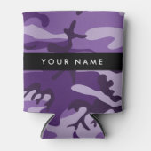 Paarse Camouflage Jouw naam personaliseren Blikjeskoeler (Voorkant)