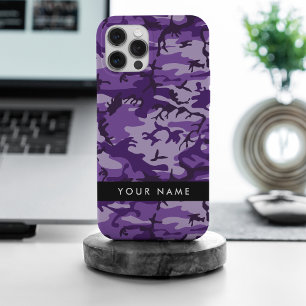 Paarse Camouflage Jouw naam personaliseren iPhone 15 Pro Max Hoesje